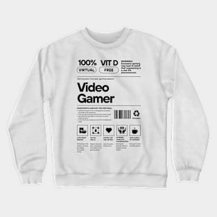 Video gamer label 2 Crewneck Sweatshirt